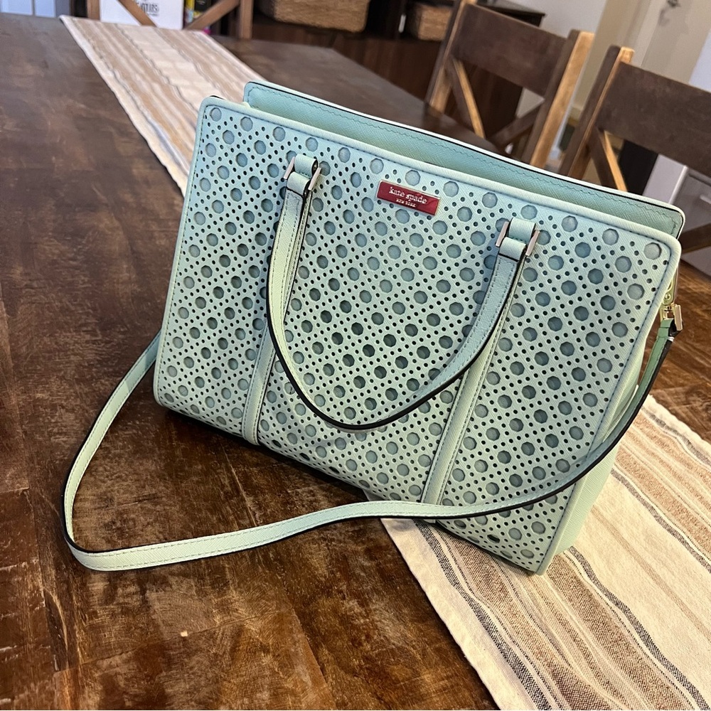 kate spade Mint Green Laser-Cut Satchel